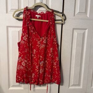 Max Studio Fully-Lined Sleeveless Flower Print Sleeveless Blouse - Size XL